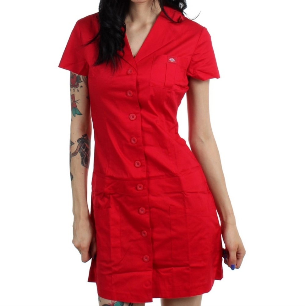 Red Dickies Girl Nurse Betty Ford Dress Large